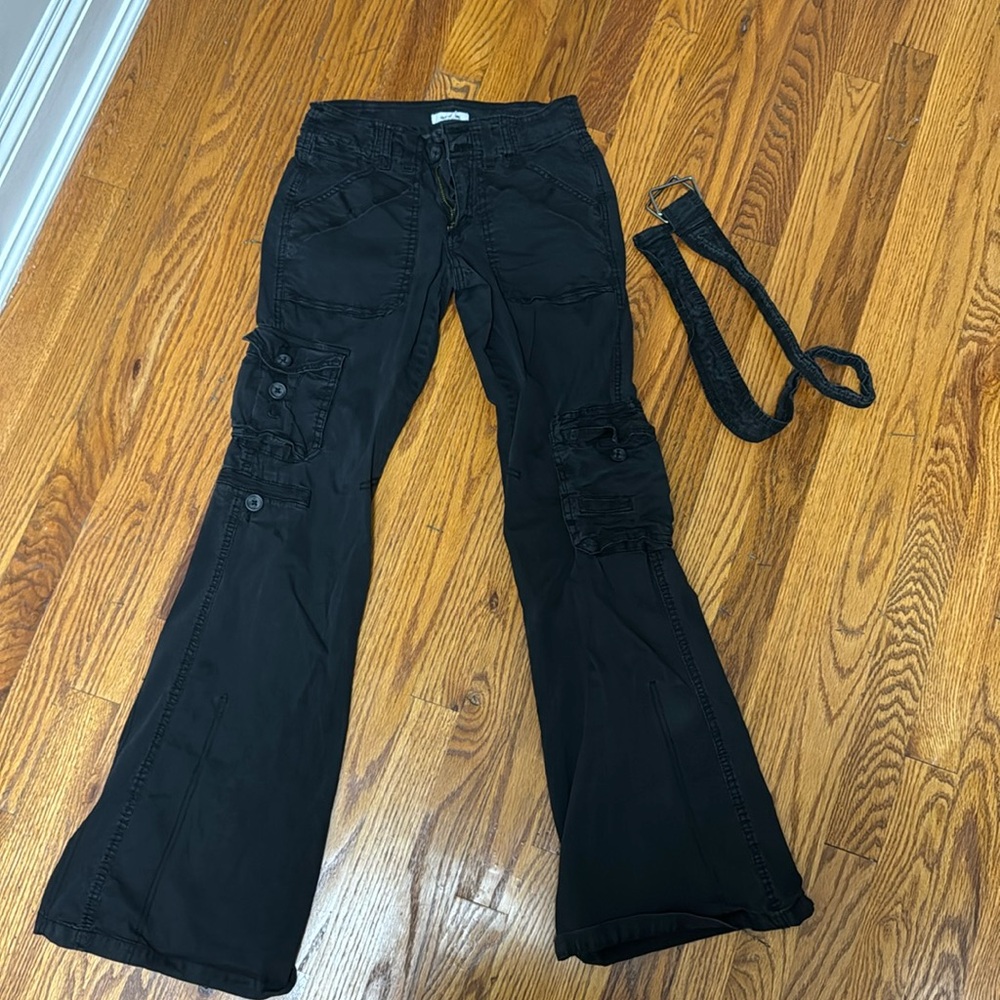 Garage Y2K Black Flare Cargo pants